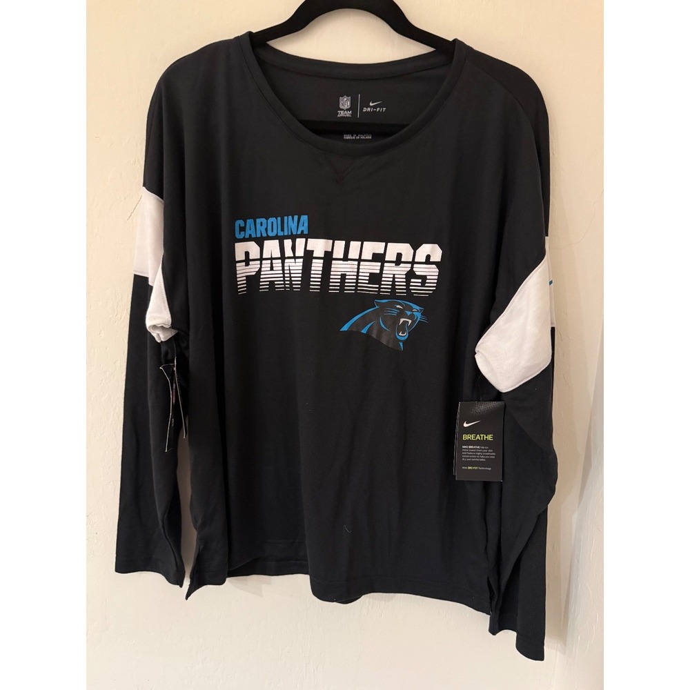 Carolina Panthers Women's Nike Dri Fit Long Sleeve Shirt Size XL- NWT